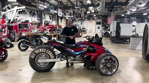 2K views · 11 reactions | 2008 Can-Am Spyder (PREOWNED) - 4,138 Miles - $24,999 Hayabusa engine conversion - Full custom paint job - Front forgiato wheels - Rear 1500 fat tire kit - Light kit - Sound system - Voodoo sidewinder exhaust - Chrome see thru clutch cover, Chrome chain guard, Chrome triple tree, grips & levers, Chrome master cylinder covers, Chrome Clutch & brake lever pins.​​ Stock # 4155 | All Things Chrome | Facebook