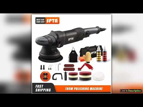 SPTA 5 Inch 780W Dual Action Car Polisher Auto Orbit 15mm Polishing Machine with Sponge Pads Access