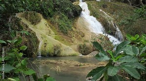 Waterfall names "Erawan" level 7, National Park, Kanchanaburi Thailand