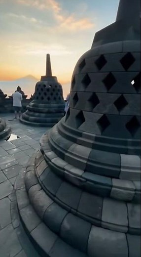 Borobudur Sunrise Walk First Person View 4K Temple Stupas Java