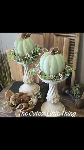 2.1K views · 38 reactions | DIY Pumpkin Candlesticks made from thrifted finds! Check out the tutorial on our page and follow for more DIYS! #falldiys #thecutestlittlething #handmadewithlove #crafting #diyprojects | The Cutest Little Thing | Facebook