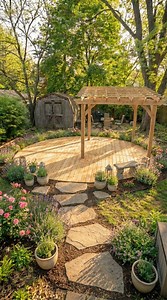 At first it looks like a simple open garden space Then blooms and layout shape a morning yoga retreat circle Peaceful, uplifting, and deeply satisfying to watch #gardenmakeover #beforeafter #wellnessgarden #satisfying #outdoor | SquishyFeeds