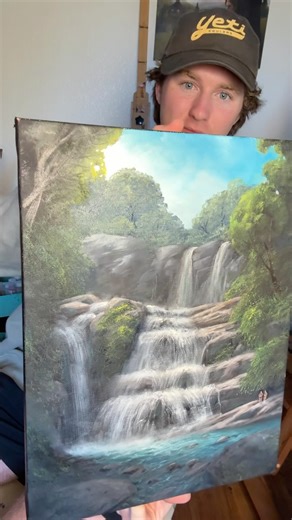 Jake Pitts on Instagram: "Here’s more on my painting process 👇 Step 1: Sketch the composition using acrylic Burnt Sienna. Step 2: Mix Burnt Sienna with Ultramarine Blue to create a darker value and apply it to the shadow areas. Step 3: Block in the base colors, working section by section from background to foreground. You don’t need to go as detailed here—just one or two colors per section works fine to get a solid foundation. Step 4: Switch to oils and begin detailing. Again, move from 