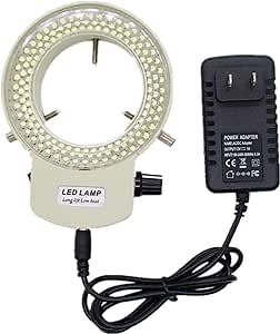 Microscope Ring Light, Light LED 144B-ZK Illuminator for lab Stereo/Camera/Monocular Binocular Trinocular Lens (White)