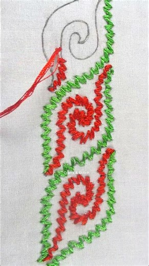 Most unique border embroidery silk thread #shorts #trending #embroidery #tutorial