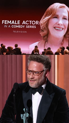 Seth Rogen gives a tribute to Catherine O’Hara after she wins The Actor Award for Best Actress in a Comedy Series: “She knew she could destroy and she wanted to destroy every day on set.” | Netflix