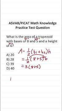 ASVAB/PiCAT Math Knowledge Practice Test Question: Area of a Trapezoid #acetheasvab w #grammarhero