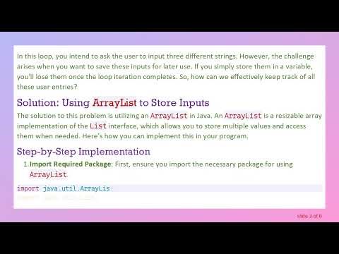 Solving the Problem of Reusing Inputs in a while Loop with Java's ArrayList