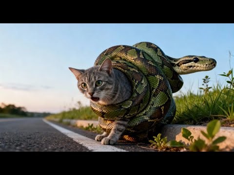 Hero Dog Begs for help to save cat from giant python attack! Must see!