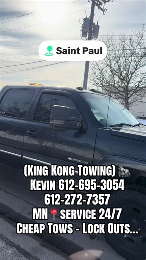 (King Kong Towing) 🦍 Kevin 612-695-3054 612-272-7357 MN📍service 24/7 Cheap Tows - Lock Outs...