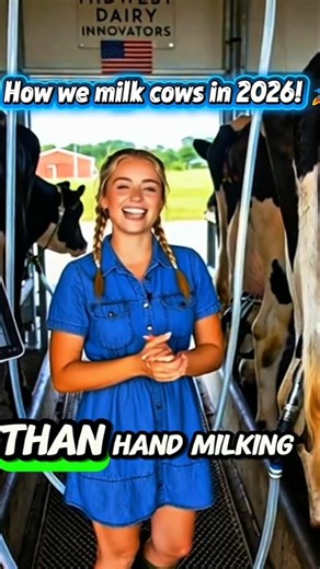 How we milk cows in 2026! 🐄💻 Automated Milking | Modern Farming Technology!#cow #usashorts #farmlife
