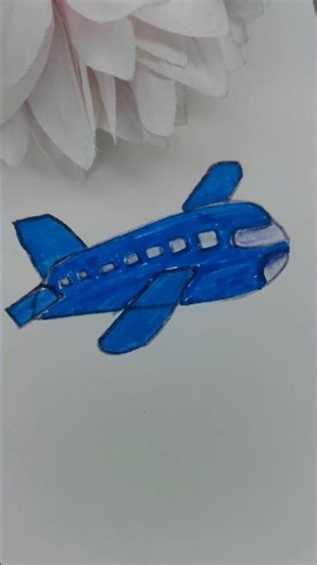 Easy airplane drawing for kids and beginners 💙✈️