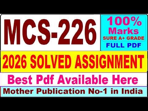 MCS 226 solved assignment 2026 || mcs 226 solved assignment 2026 in English || ignou mcs226