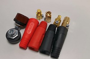 RIVERWELD TIG Welding Cable Panel Connector Socket EDKL10-25 200Amp with Black and Red Color Dinse-Style Quick Fitting 2pcs