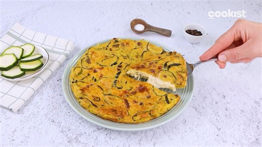 Baked Cheesy Zucchini and Onion Omelette