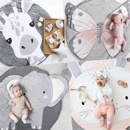 Shop now - link in bio. Baby Play Mat Cartoon Animals Carpet - Introducing our Baby Play Mat adorned with enchanting cartoon animals, designed to stimulate your infant's imagination and senses! Crafted from soft, premium-quality cotton, this round floor carpet ensures comfort for your little one during tummy time, crawling, or playful moments. Not only does it serve as a cozy crawling blanket, but its stylish and vibrant illustrations also double as a delightful nursery decor. Perfectly sized an