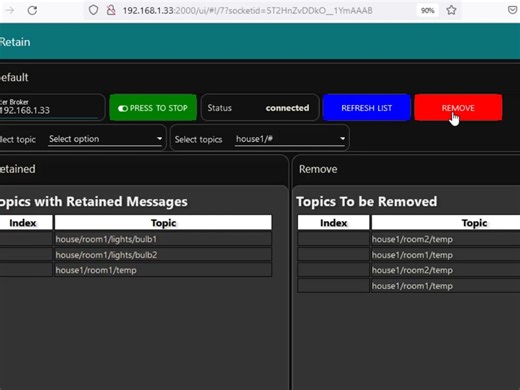 Node-Red -MQTT Retained Message Tool