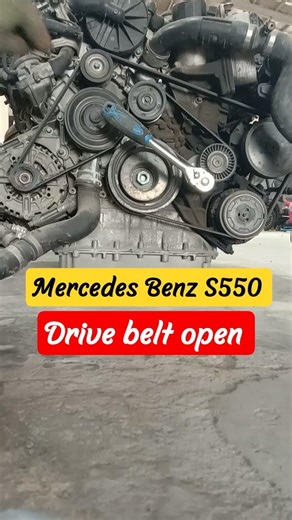 Mercedes Benz S550 drive belt replacement #automobile #mechanic #carrepair #mechaniclife