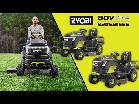 RYOBI 80V HP Brushless 42" & 46" Battery Cordless Electric Riding Lawn Tractor