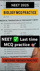 Reproductive health📌 😍 | Daily net mcq practice 🎯 | #aiims #neet #neet2025 #pw #objective