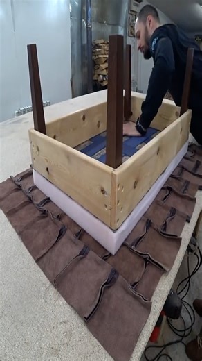 383K views · 1.4K reactions | DIY Leather Ottoman from Natural Leather Pieces | DIY & Crafts | Facebook