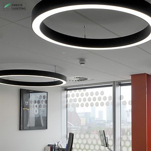 [Hot Item] Black/White LED Pendant Circular Light Custom Made Aluminum Profile LED Ring Light