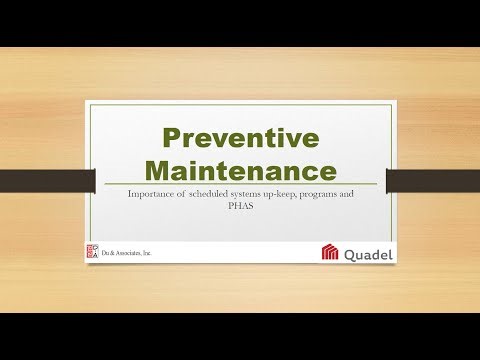 PHA Implementation of a Successful Preventative Maintenance Plan