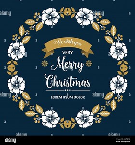 Card design very merry christmas, with nature leaf flower frame. Vector Stock Vector Image & Art - Alamy