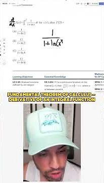 Fundamental Theorem of Calculus – Derivative of an Integral Function #calculus #apcalculusab