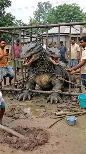 Two-Headed Dragon Captured in Village | Realistic Documentary Incident AI DRAGON NO REAL #shorts