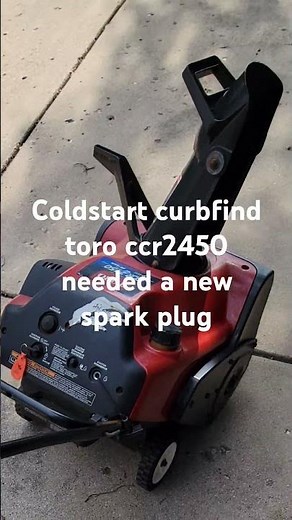 Curbfind coldstart and run of toro snowblower after spark plug replacement