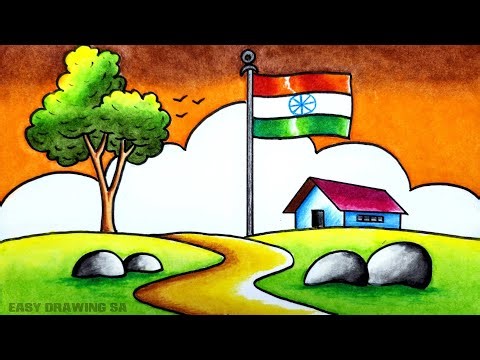 Har Ghar tiranga drawing/har Ghar tiranga Chitra/independence Day poster drawing with oil pastel
