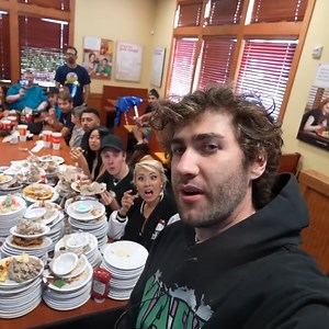 327K views · 6K reactions | I Brought 50 Competitive Eaters To A Buffet!  | Airrack | Facebook