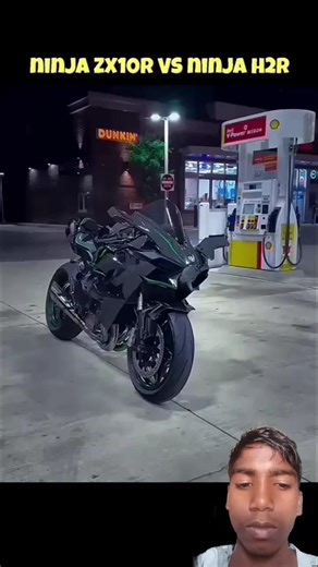 😎 Kawasaki Ninja h2r vs🤡ninja Zx10r ka power Compeyr #shorts