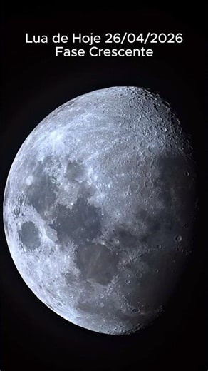 Veja Agora a LUA CRESCENTE de hoje 26/04/2026 - Observatório Astrosul Peruíbe - Juréia - SP