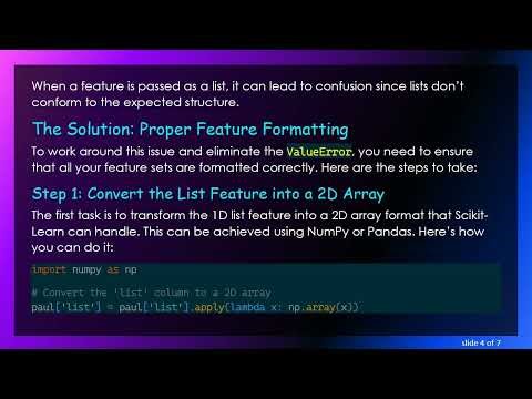 Resolving the ValueError in kNN - How to Properly Format Your Features for Scikit-Learn
