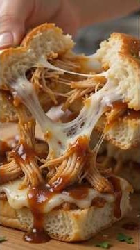 “These BBQ Pulled Chicken Sliders Are SO Cheesy & Juicy! 🤤🔥#shorts
