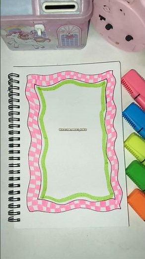 Cute Pink Notebook Border Design 💗 Easy Aesthetic Cover Idea✨💖#borderdesign#frontpage#notebookdesign