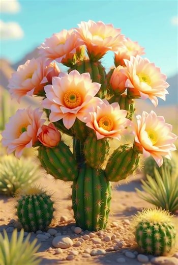Cactus Flowers Blooming in the Desert | Dancing to the Rhythm of Music #flowers #blooming #desert