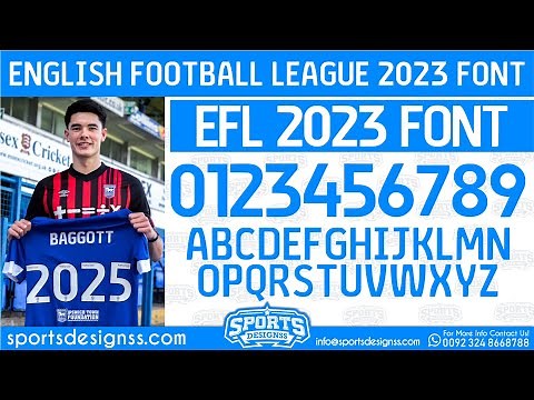 English Football League 2023 Font Free Download by Sports Designss_Download EFL 2023 Football Font