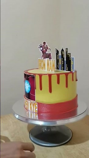 Iron Man themed cake #cakedecorating #cakedesignideas #howto