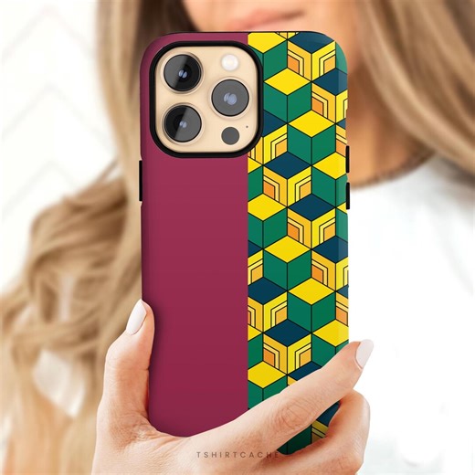 Demon Slayer Phone Case, iPhone 17 Pro Max Case, S24 Ultra Cell Phone Tough Case, Anime Giyu Clothing Pattern Mobile Accessory Gift 2508C - Etsy