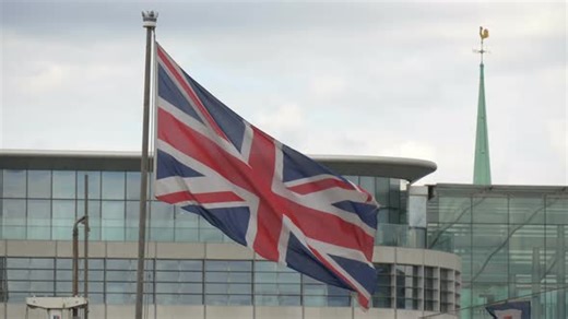 British Flag Waving in the Wind