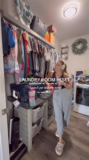 In my next house, we’ll just have one large family closet because this is for the birds… #laundryroom #laundry #laundrytok #cleaning #cleaningmotivation #lifestyle #lifestyleblogger #sahm #sahmtok | Kaylla Spencer