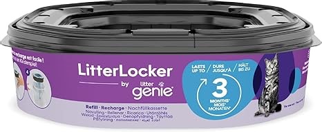 LitterLocker by Litter Genie, XL-Nachfüllkassette, Original-Spezialfolie mit Geruchsbarriere garantiert 100% Geruchsschutz