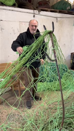 Shore Fresh Seafood Beach on Instagram: "Mending Net To Catch Porgy’s, Black Sea Bass, and Squid 😮"