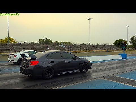 SUBARU WRX STI vs HONDA CIVIC Si DRAG RACING