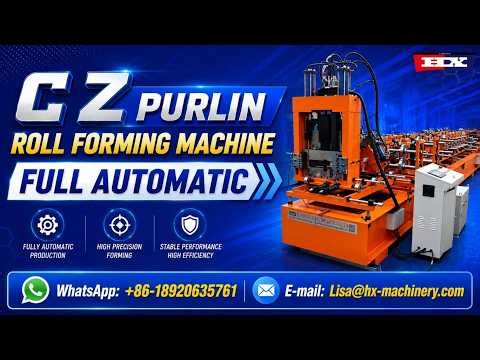 Fully Automatic CZ Purlin Roll Forming Machine – Quick Changeover & High-Speed Running