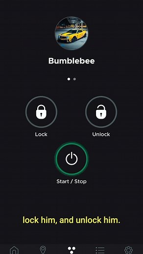 Bumblebee is protected with DroneMobile. Locking, unlocking, remote starting, and GPS tracking built in 🐝🔒 #chevy #bumblebee #alarm #transformers #camaro #safety #protection #gps | MG Funny