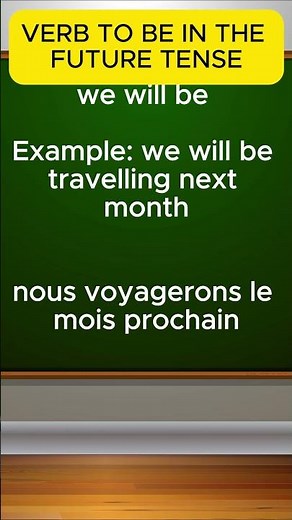 CONJUGAISON VERBE ETRE "TO BE" AU FUTUR